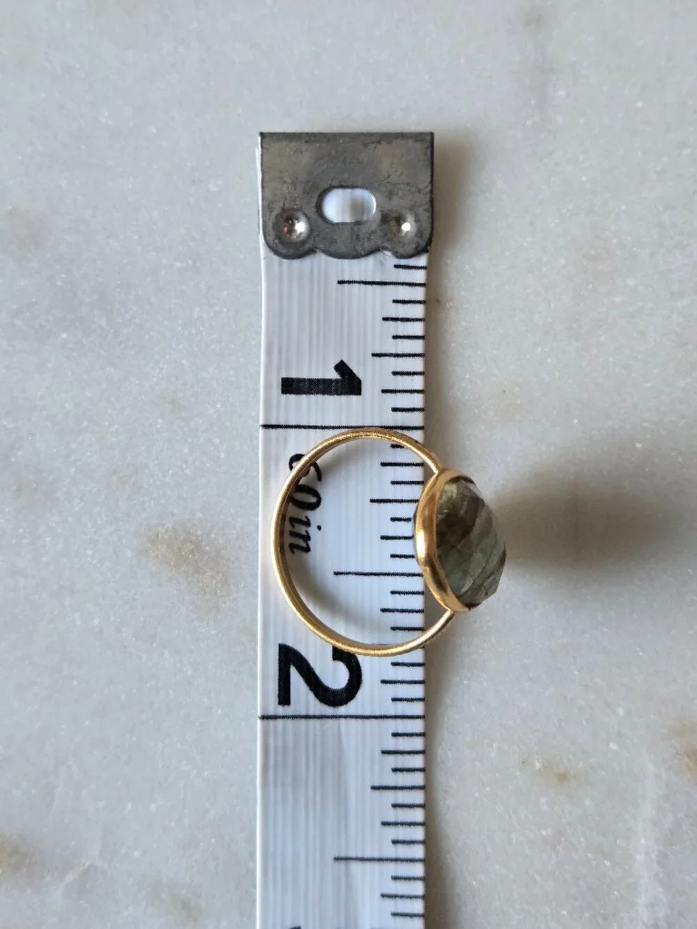 Labradorite? Asymmetrical oval ring - Picture 4 of 15
